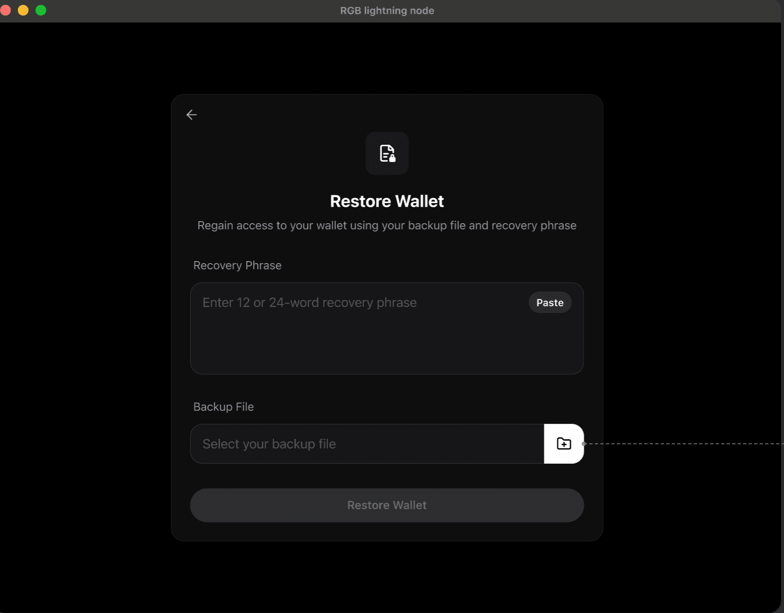 Restore Wallet